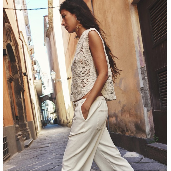 Zara CROCHET VEST TOP - Picture 8 of 13